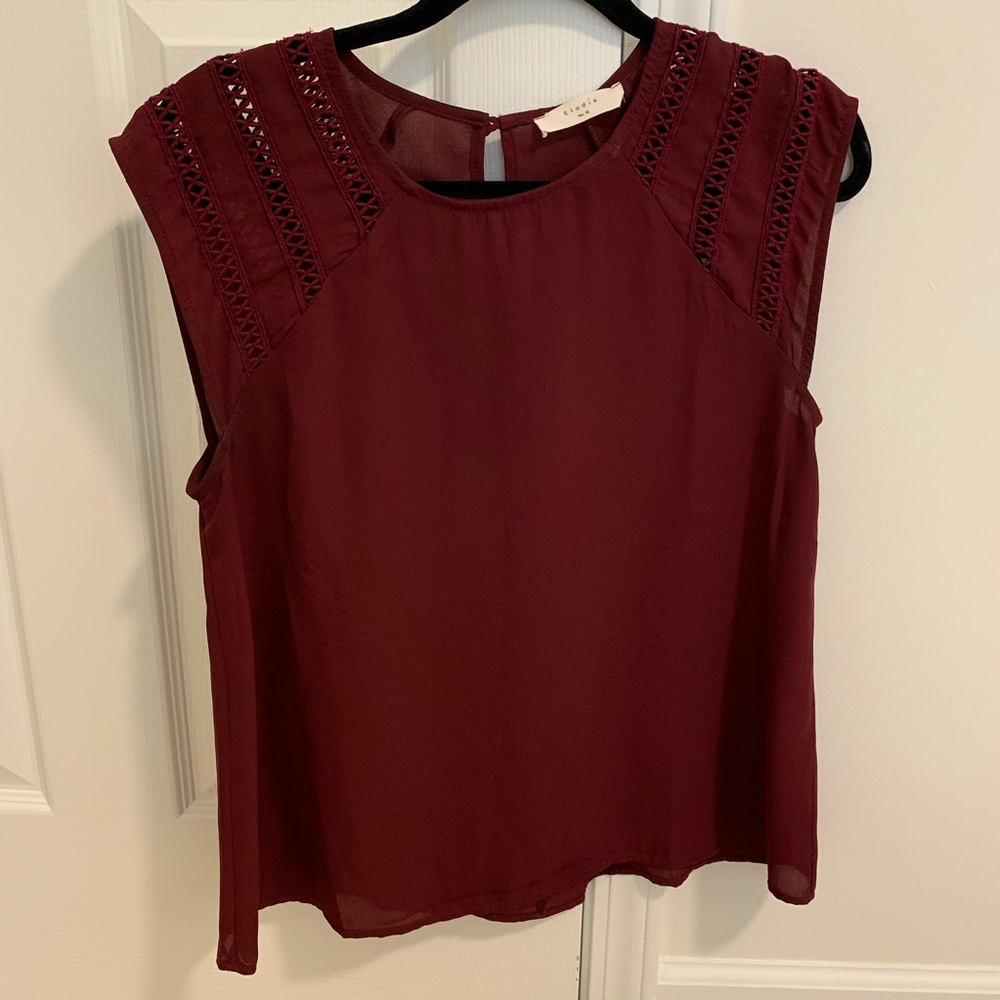 Maroon Chiffon Blouse